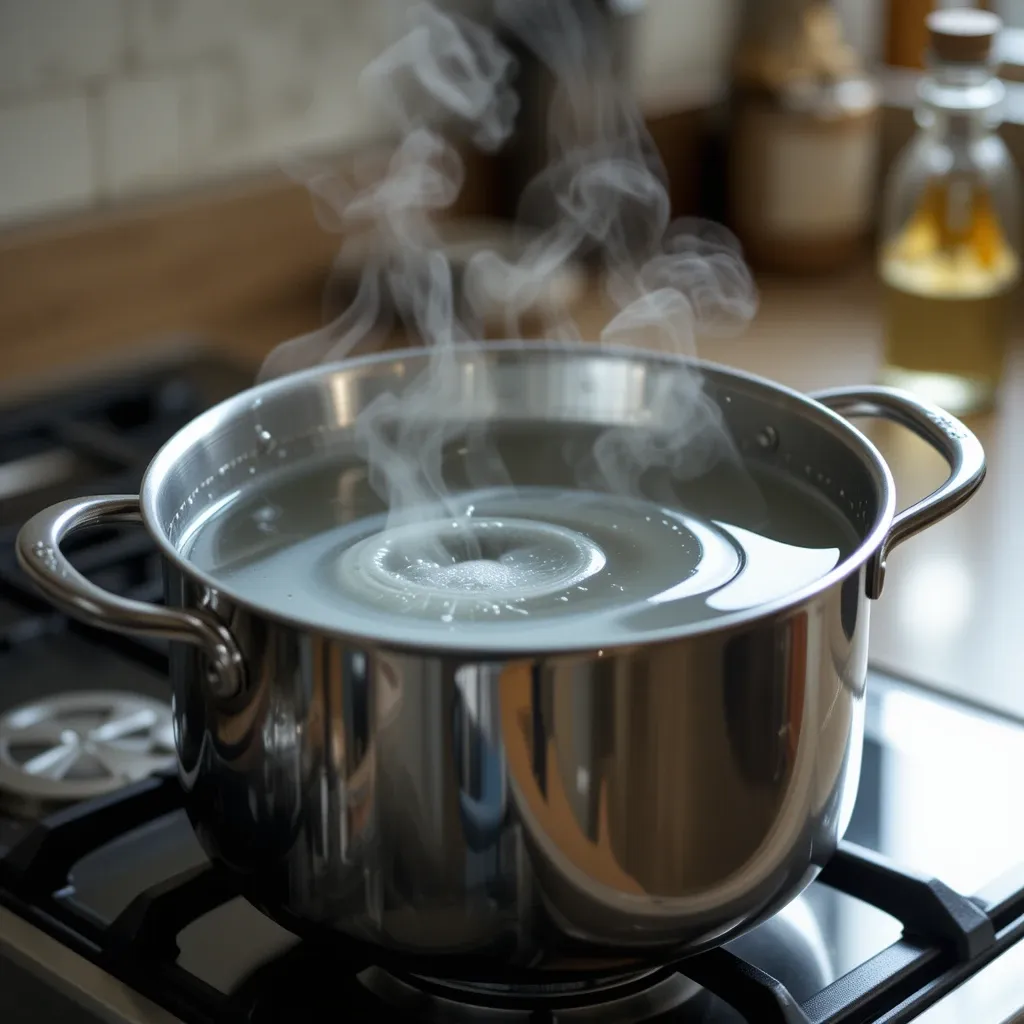 boil water with vinegar