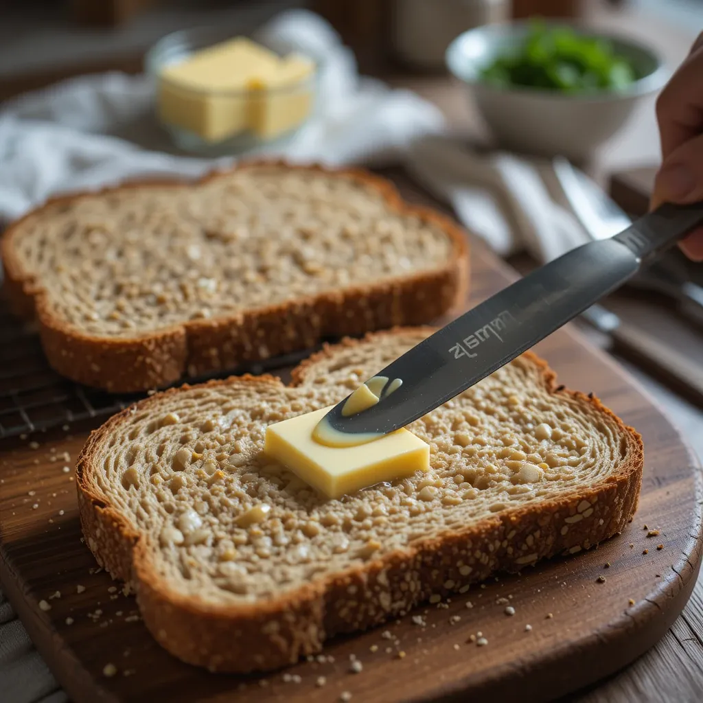 Vienna bread slices & butter