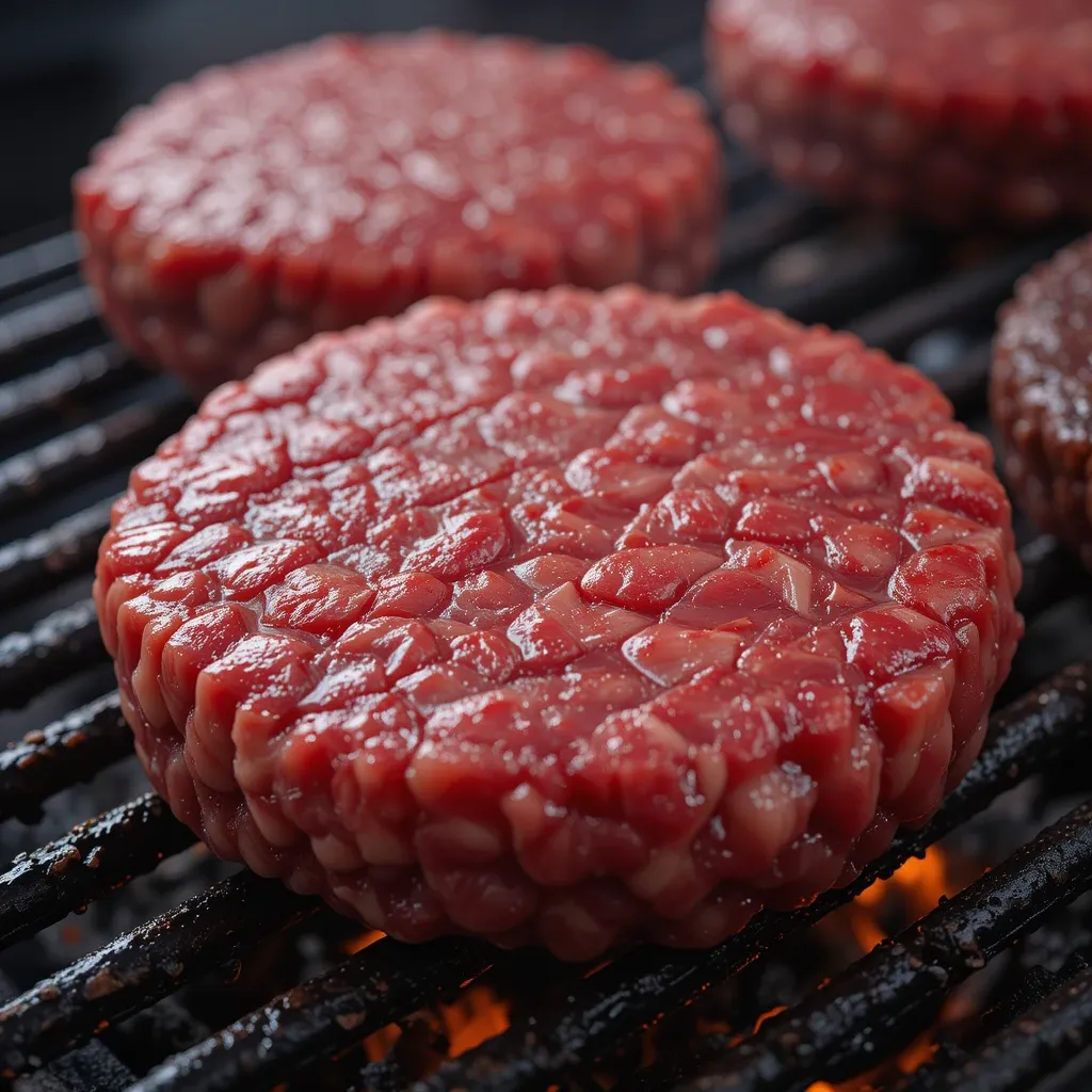 Wagyu patty on the grill