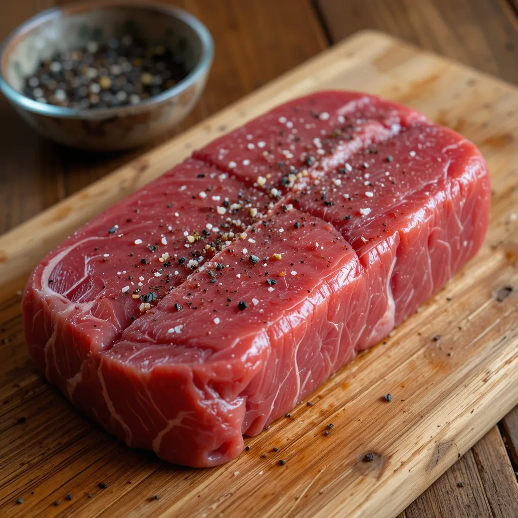 Rub beef tenderloin with sea salt and cracked black pepper