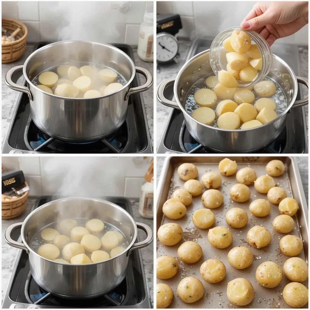 Parboil potatoes