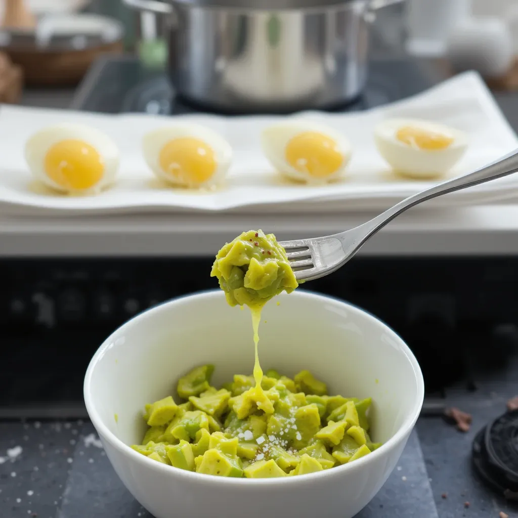 avocado mash, lemon juice, salt & pepper