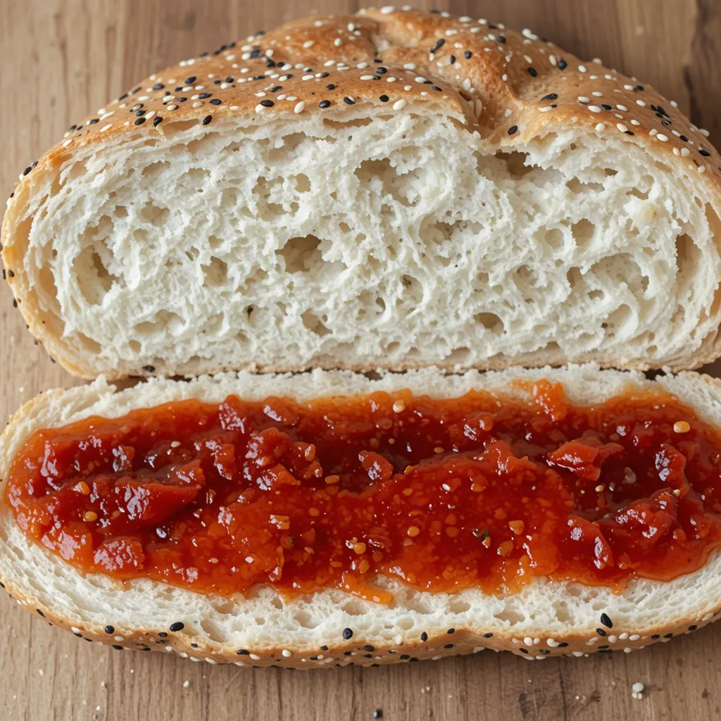 black sesame ciabatta & Asian chili jam