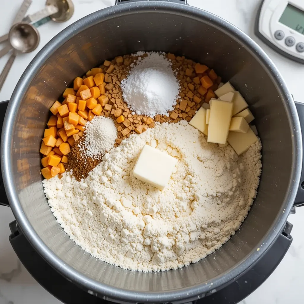chopped apricots, almond extract, softened butter, sugar, salt, bread flour, vital wheat gluten