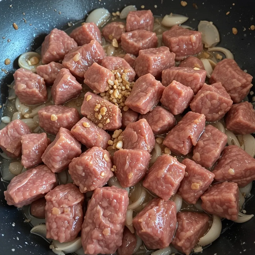 Season with salt, pepper, and nutmeg, then add Wagyu ground beef