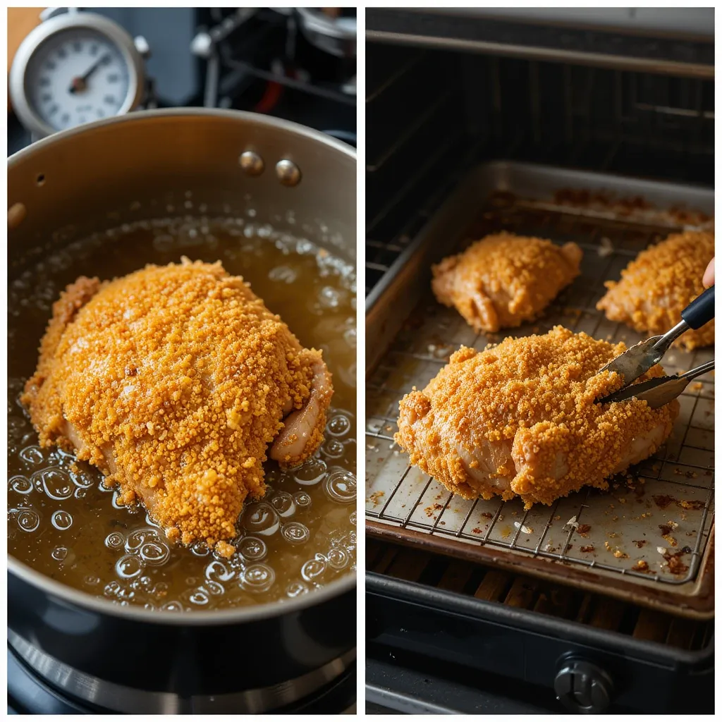 Deep fry chicken