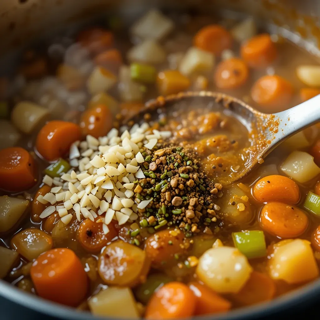 minced garlic, dried thyme, and curry paste