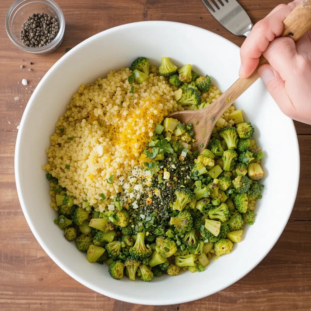 Saffron Pearl Couscous with Chargrilled Broccolini