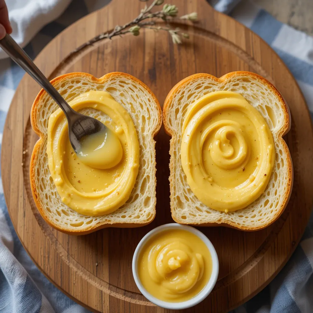 honey mustard mayo on both cut sides of the toasted bun