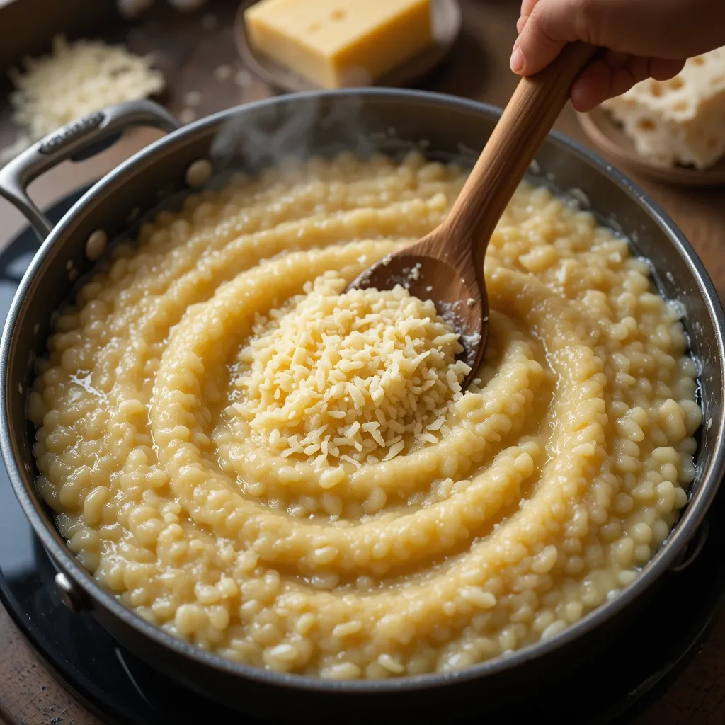 Arborio rice, mushroom stock and butter