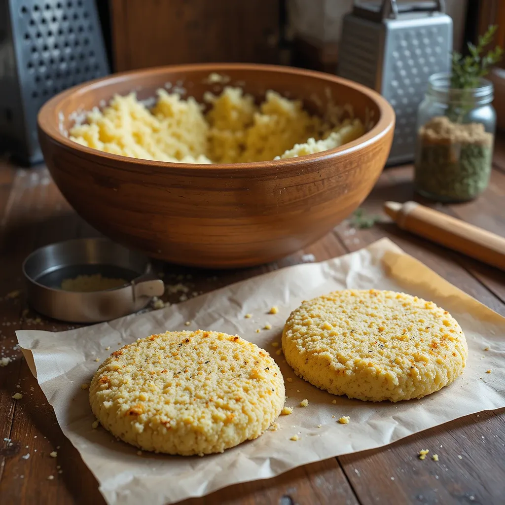 ring mold or hand-shape for rustic patties