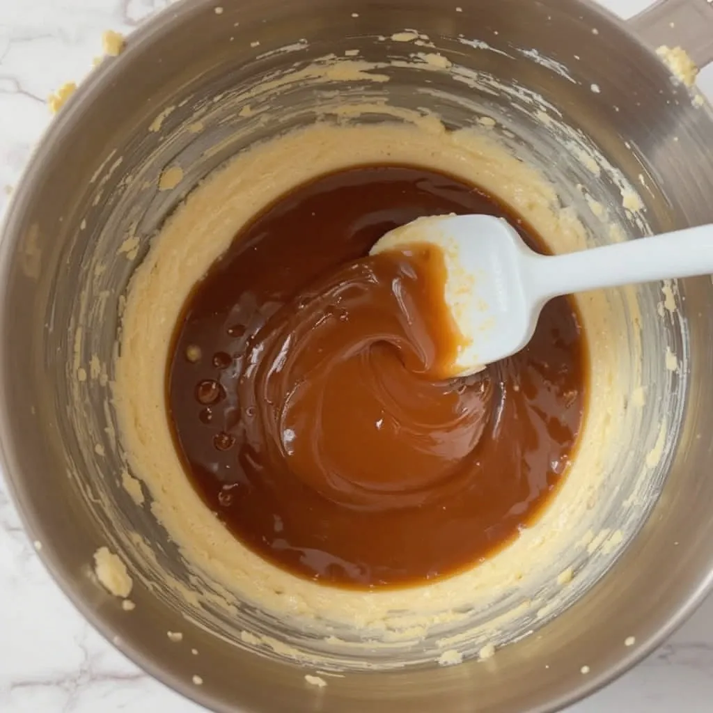 Chocolate and gelatin in cold water
