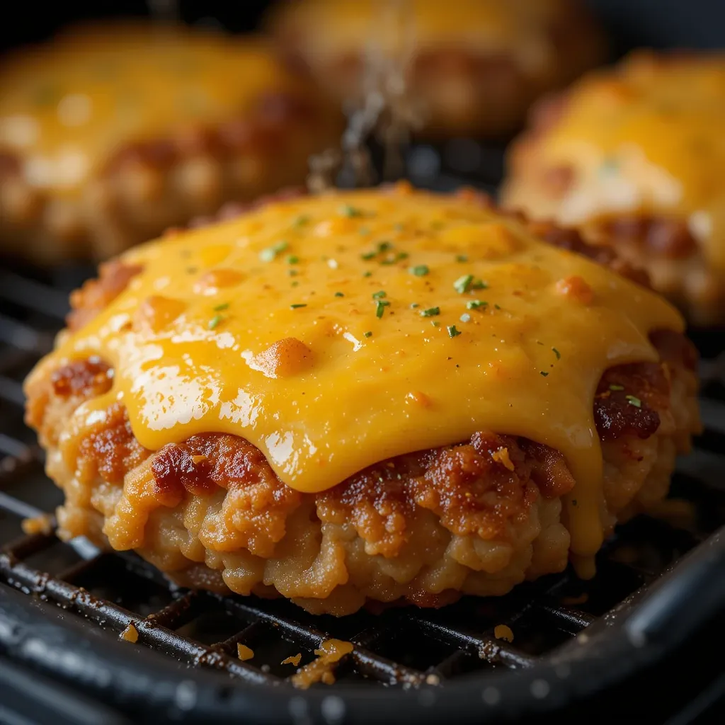 cheddar slice on hot chicken patty