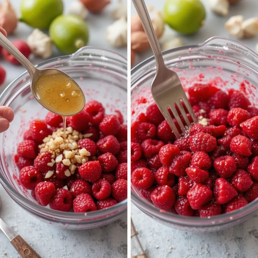 raspberries, lime juice & minced garlic