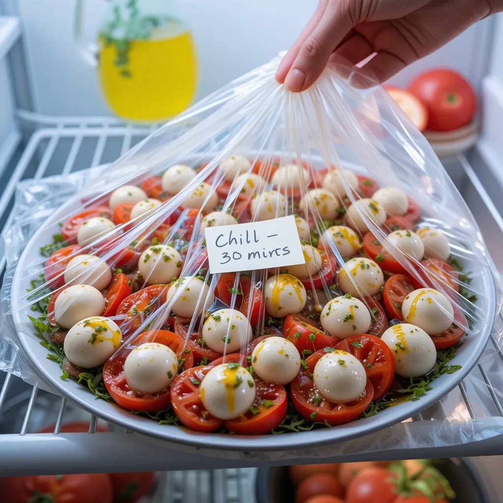platter with plastic wrap and refrigerate