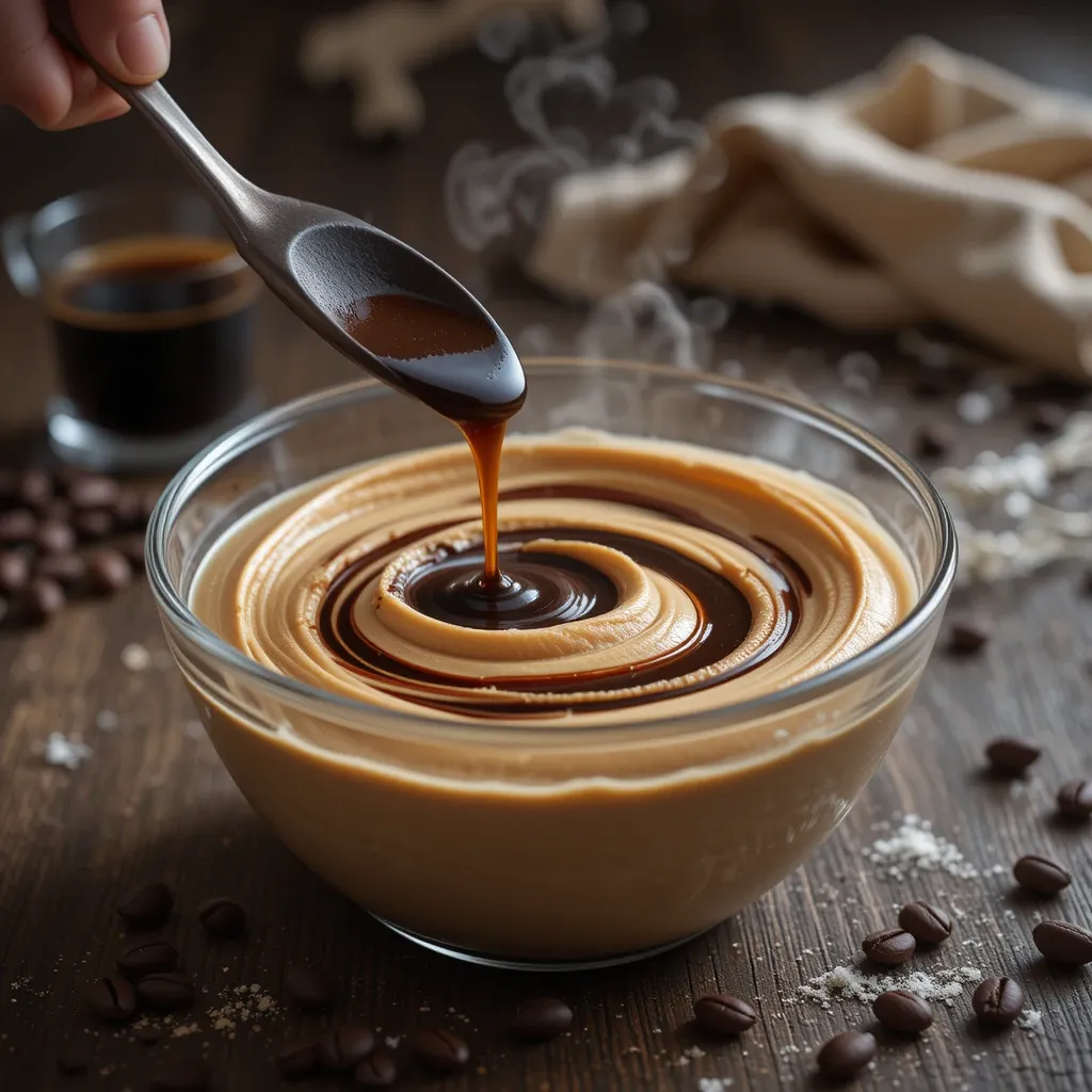 Whipping cream to light mixture