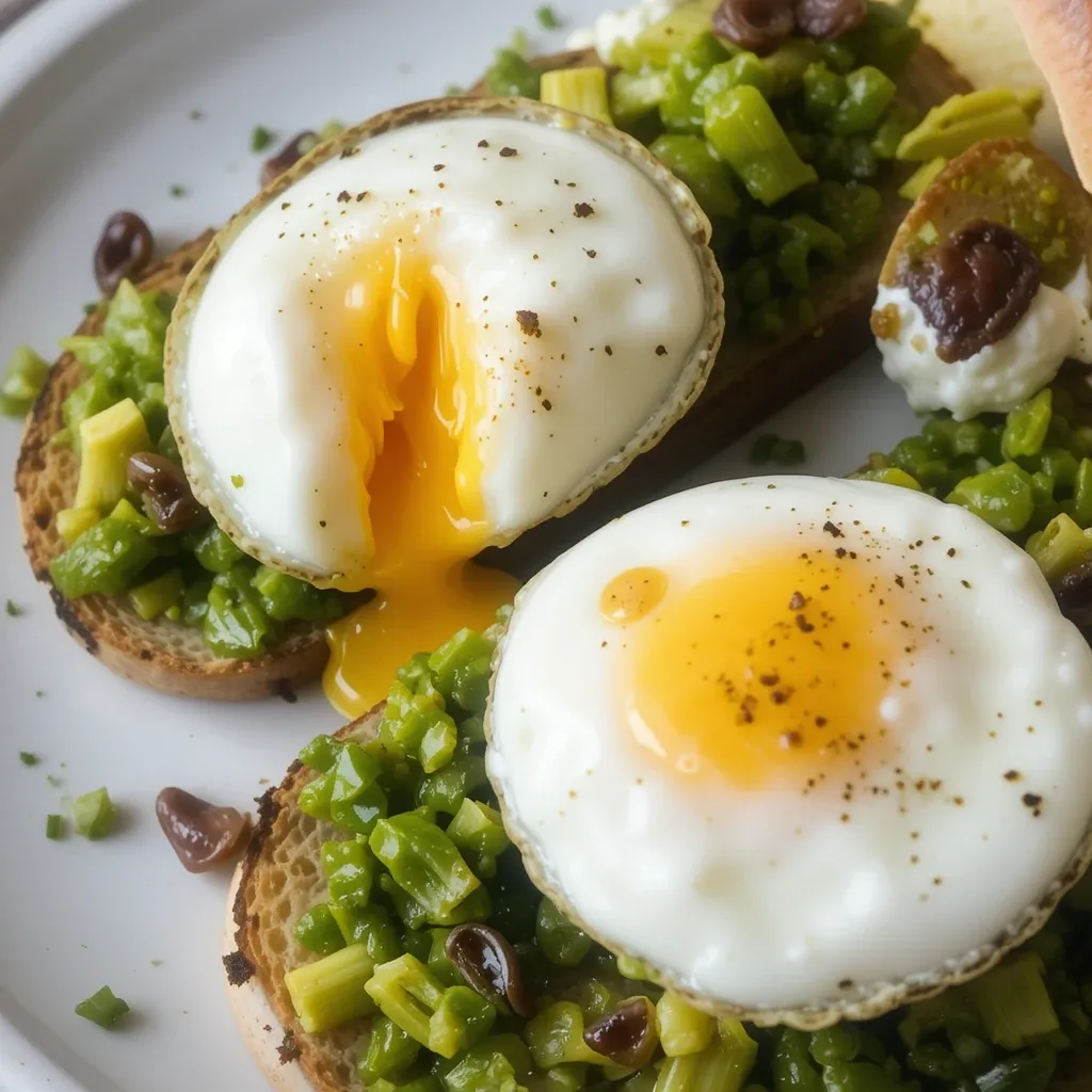 pesto layer with a generous spoonful of the avocado mix, alfalfa sprouts, herb salad & poached egg