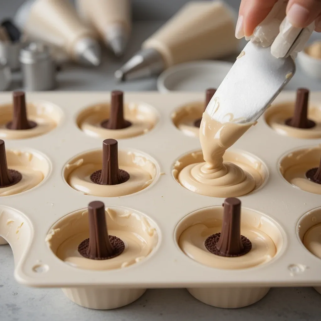 Chocolate chips and ice cream stick