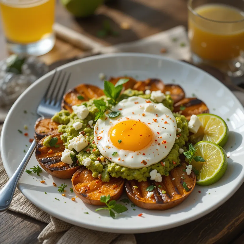 sweet potato, avocado, egg, final shot